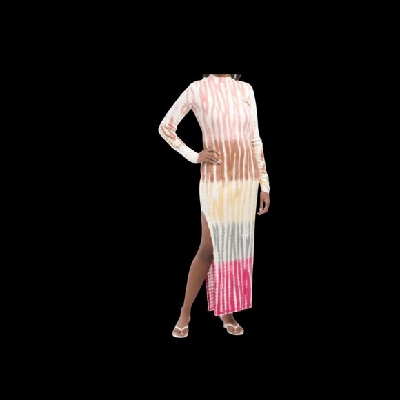 Young Fabulous & Broke Long Sleeve Tie-Dye Maxi Dress - Picture 1 of 3